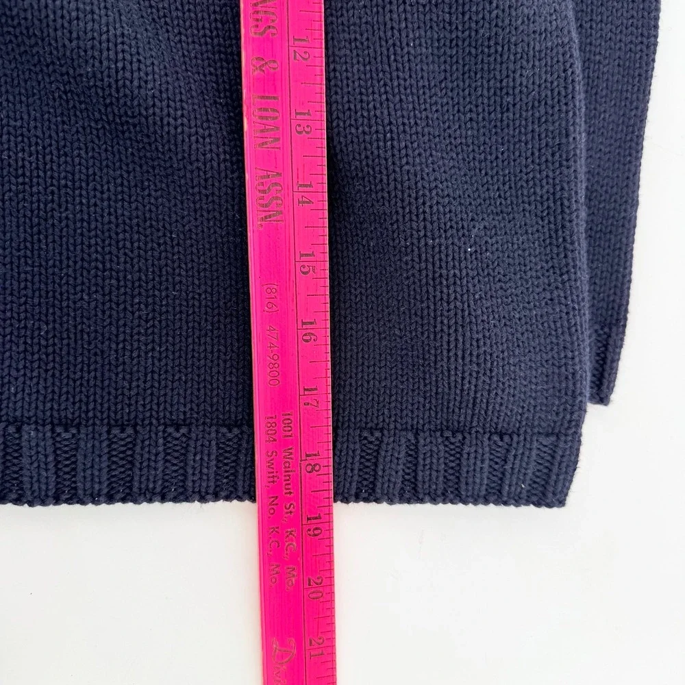 Molly Goggles New York Yankees Handknit Cotton Sweater Navy Blue Women Size 10